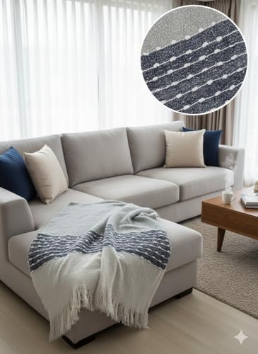Image of Super Soft Fluffy Plaid Throw Blanket 100% Arcylic Cashmere Like- Bedspread for Living Room, Sofa, Couch, Picnic | 60 x 70 inch