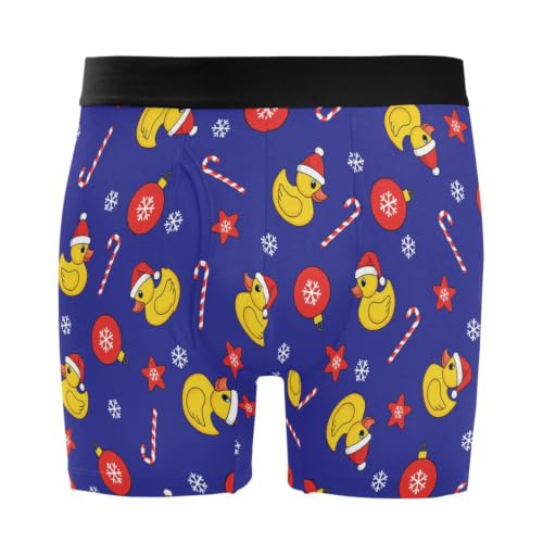 JHKKU Men's Boxer Briefs Christmas Rubber Duck Underwear, S