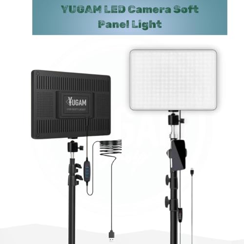 Image of 11 inch USB LED Camera Soft Panel Light | Photography Lighting Kit for Recording | YouTube, Makeup, Live Streaming, Video Recording with Tripod Stand & Phone Holder (USB Camera Light)