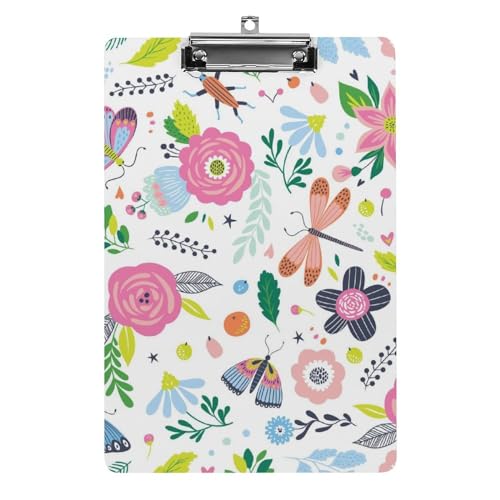Porte-bloc A4 avec papillon et libellule pour ranger vos documents de bureau