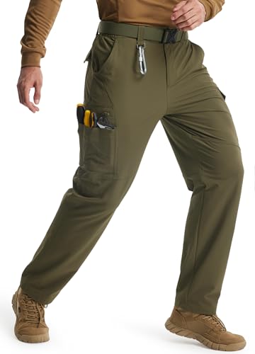 Libin Men's Work Pants Hiking Cargo Pants Water Resistant Stretch Tactical Outdoor Trousers with 9...