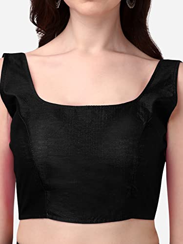 Image of Vihu Fashion Plain Sleeveless Pattern Readymade Blouse U Neck Choli