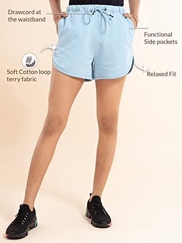 Image of NYKD Solid Cotton Shorts for Women with Pocket | Casual, Sports, Night Wear - NYK039