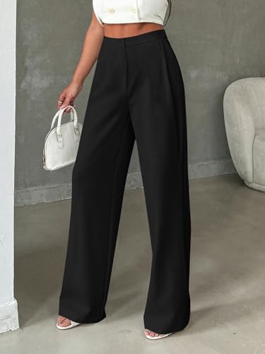 Image of Toochki Trousers for Woman Pants Women's Formal Office Korean | Beige Track Pant | Straight | Cotton Spandex Stretchable Trouser | High-Waisted Bottom Wear | Pack of 2 Combo
