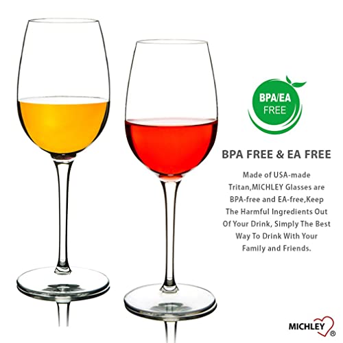 Michley Unbreakable Red Wine Glasses, 100% Tritan Plastic Shatterproof Wine Goblets, Bpa-Free, Dishwasher-Safe 12.5 Oz, Set Of 2 #TOP7