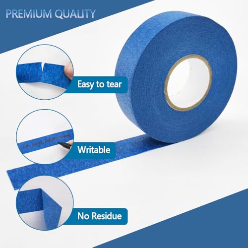 Image of NETEHA 20 Rolls Painters Tape Masking Tape 1 Inch x 55 Yard, No Residue Adhesive Tape for Wall Painting, Decoration Labeling and DIY Crafts (Blue)