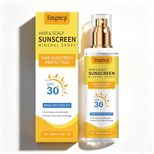 Hair & Scalp Sunscreen Spray SPF 30 | Broad Spectrum UV Blocker for Color-Treated Hair Weightless Non-Greasy Formula with Coconut Oil Prevents Color Fade & Dryness Beach & Pool Essential