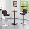 Yaheetech Juego de 2 Taburete de Bar Taburete de Altura Ajustable 89-111 cm Taburete Industrial Metal Silla de Cocina Tasburete Alto para Cocina Bar Comedor Marrón #3