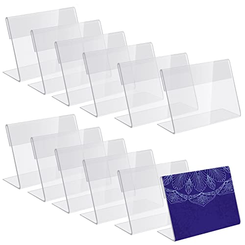 hocadon 12 Piezas Porta Menú Acrilico, Soporte para Cartel A6, Soporte para Letreros en Mesa para Menús, Carteles, Volante, libros y Foto(A6)