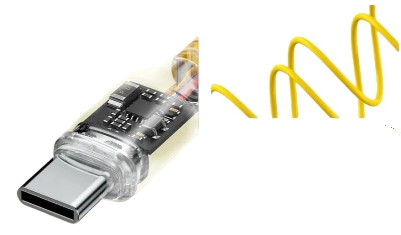 Cable de carga rápida tipo C de 100 W, de silicona líquida, cable de transmisión de datos (beige)