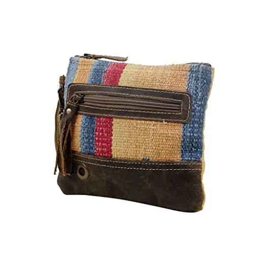 Myra Bag Midsummer Pouch Upcycled Cotton & Leather S-30782