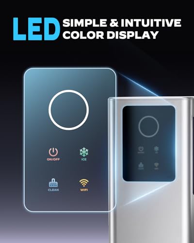 Image of Silonn Nugget Ice Maker Countertop with APP & Voice Control, Self Cleaning Ice Machine with 3L Large Water Tank, 40 lbs /24H Soft Chewable Ice, Portable Pebble Ice Maker for Home and Party, Silver