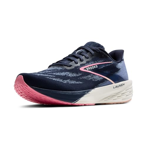 Brooks Women’s Launch 11 Neutral Running Shoe - Peacoat/Blue/Peach - 8 Medium