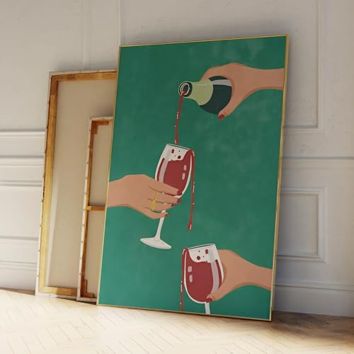 Impression sur toile abstraite de vin moderne décoration murale 40x60cm - 4