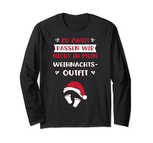 Weihnachtsoutfit schwanger für Schwangere Langarmshirt