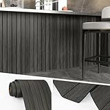 Wallercity 3D Wood Black/Grey Wall Panels Wood Slat...