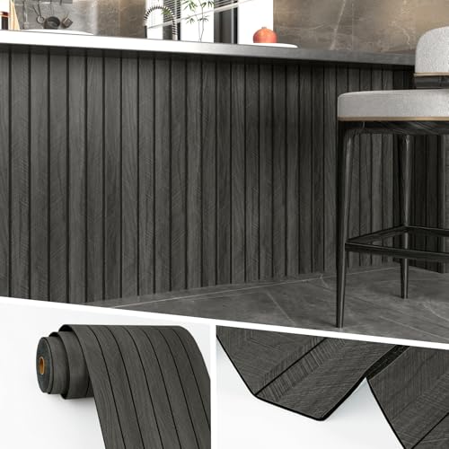 Wallercity 3D Wood Black/Grey Wall Panels Wood Slat Acoustic Panel
