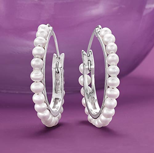 Ross-Simons 3-3.5mm Cultured Pearl Hoop Earrings4