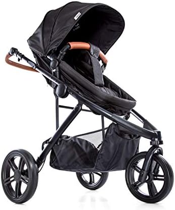Hauck Pushchair Travel System Pacific 3 Shop N Drive / 3 Wheeler / Pram Convertible to Reversible Seat / Infant Car Seat / Footmuff / Height Adjustable / Lightweight / Large Wheels / Black