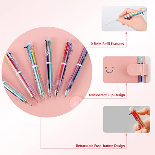 Enyeopd 24 Pack Multicolor Ballpoint Pen 6 Colors In One 0.5Mm, Retractable Multi Color Pens For School Class Office Supplies,Fun Pens For Teacher Students Children Gifts Kids Party Favors #TOP2