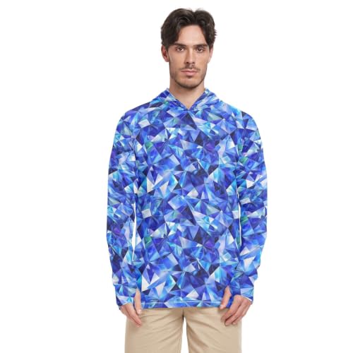 Sweat à capuche UPF 50+ homme protège la nuque et les bras rashguard bleu anti-UV