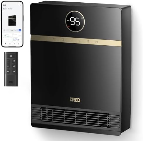 DREO Smart Electric Wall Mounted Heater for Indoor Use, Works wit...