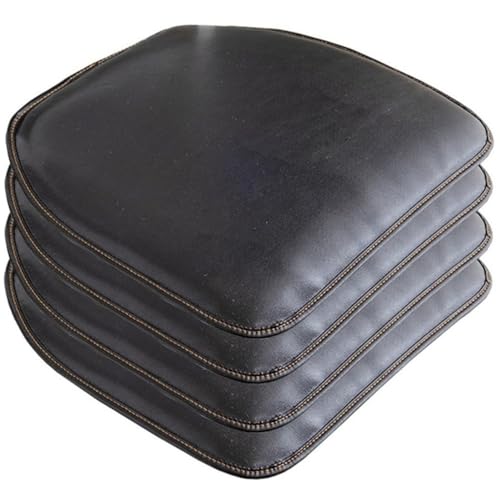 Galette De Chaise Imperméables,Lot De 2/4 Coussins De Chaise De Salle À Manger en Cuir,Coussin De Siège en Forme De U avec Dossier en Caoutchouc...