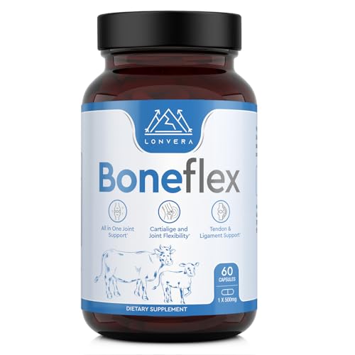 Lonvera Boneflex Glucosamine Chondroitin MSM Turmeric Joint Support Supplement with Grass Fed Bone Marrow and Collagen - Joint Supplements for Men and Women 60 Capsules