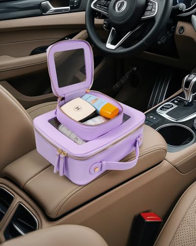 Image of LETGO 2Pack Clear Makeup Bag Mahjong Tile Bag with Zipper and Handle| Structured Large Travel Makeup Bag for Toiletries for Women Mahjong Tile Carrying Case