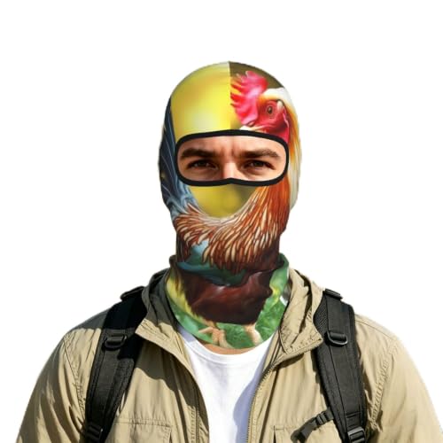 Beautiful Rooster Hen Balaclava Face Mask Full Coverage Ski Mask Black