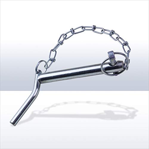 Anhängerbolzen Kat 1, 13 cm, Kupplungsbolzen verzinkt, Mit Griff & Sicherungskette, Robust & rostgeschützt, Für Traktor, Dreipunktaufnahme, Landtechnik, Zugmaul