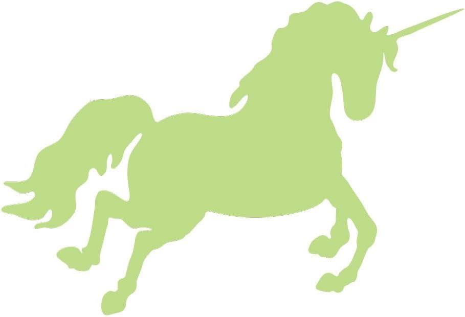 Wallmonkeys Jumping Green Unicorn Silhouette Wall Decal Peel and Stick Graphic (48 in W x 33 in H) WM285801