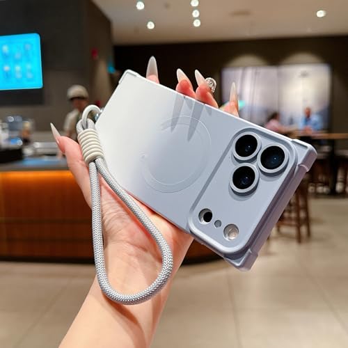 RNOZX iPhone 14 Pro Max�p ��݂胍�[�v�t���X�}�z�P�[�X �O���f�[�V�����J���[ �}�O�l�b�g���\�t�g�J�o�[�iiPhone 14 Pro Max�p/�z���C�g�O���[�j