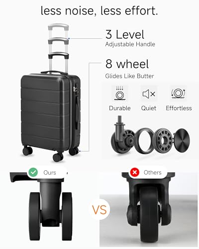 Image of YOETEY Luggage Sets 3 Piece, Expandable Hardshell Suitcase with TSA Lock & Silent Spinner Wheels, Lightweight Hardside Travel Suitcase Set for International Trips (20 /24 /28 in, Blue)