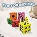 Qidiwin EVA Foam Dices, Colorful Dot Foam Dice for Kids, Building Toys,Educational Toys, Party Supplies, 6 Colors, 48 Pcs