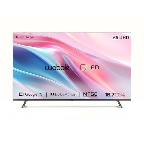 Image of Wobble 163.9 cm (65 inches) Q1 Series 4K UHD Smart QLED TV with Google TV 5.0 (WB65QDQGR2851D24)