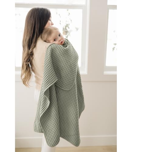 Image of Konssy Waffle Baby Blanket for Boys & Girls, Soft Newborn Swaddle Blanket