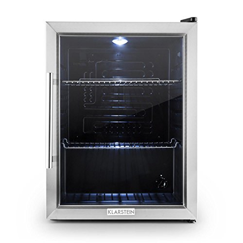 Klarstein Beersafe XL - minibar, minikoelkast, drankenkoelkast, 60 liter, stil, 42 dB, roestvrij staal, glazen deur, 2 slots, 5-niveau temperatuurregelaar, zwart-zilver - Image 7