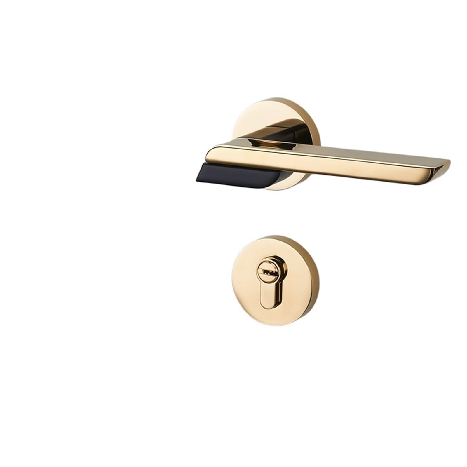 NYRXRYTCA Modern Door Lock Indoor Bedroom Door Lock Silent Magnetic Door Lock Split Golden Door Handle Household Wooden Door Lock(C bright golden silent)