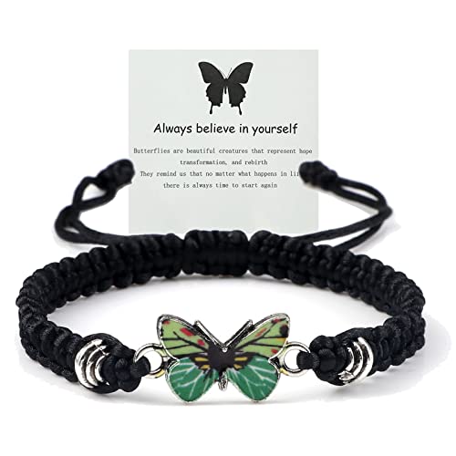 ZMANYIJEW Always Believe in Yourself Butterfly Bracelet--Adjustable String Butterfly Bracelets 