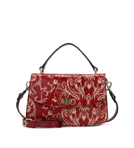 Patricia Nash Leather Ruthie Crossbody with Top Handle in Western Wallpaper
