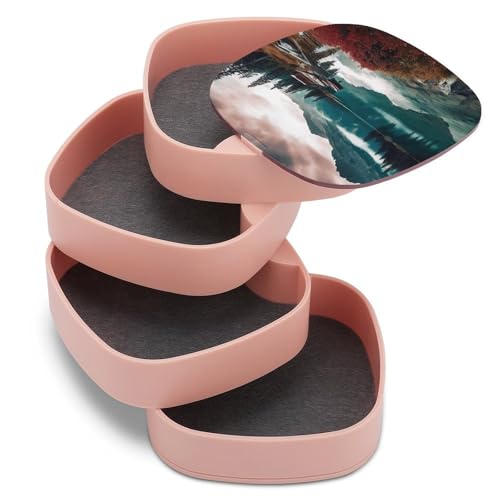 Boîte à bijoux pour collier au décor de lac imprimé unique - 8