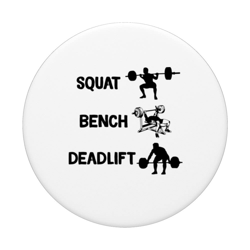 quat bench deadlift bodybuilder Weight lifting PopSockets Swappable PopGrip, Black - Image 3