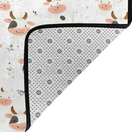 Tapis de chambre mignon imprimé vache pour enfant