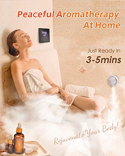 Hapyvergo Steam Shower Generator Kit 10.5Kw For Bath Sauna Spa, Self-Draining System, Aromatherapy Steam Head, Led Waterproof Controller, 12-Hour Timer 77-131℉ For Home Commercial Use #TOP1