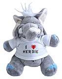 herbie juguete venta juguete de peluche Elefante de peluche (juguete) con Amo Herbie en la camiseta (nombre de pila/apellido/apodo)
