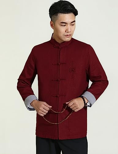 Ystylee Mens Tang Suit Jackets Mandarin Collar Handmade Frog Buttons Lightweight Chinese Traditional Clothes2
