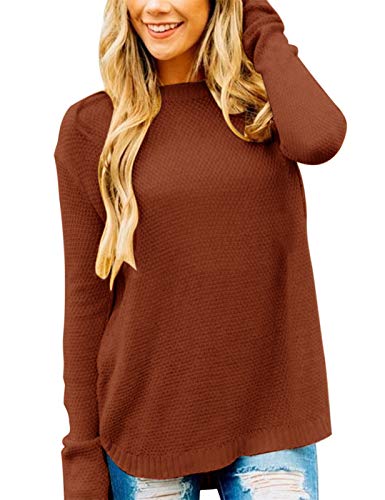 MEROKEETY Women's 2025 Fall Long Sleeve Oversized Crew Neck Solid Color Knit Pullover Sweater Tops...