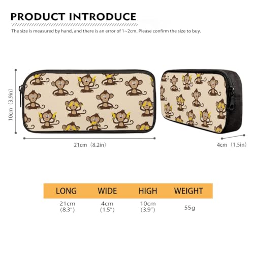 Image of Monkey Love Banana Pencil Case for Men Women,Large Capacity Pencil Box for Boys Girls,Pencil Case Pouch with Zipper for School Work Travel