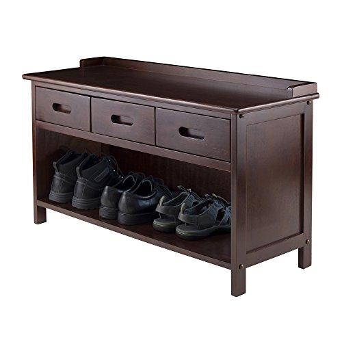 Winsome Adriana Bench, 38.27" W X 14.17" D X 21.85" H, Walnut/Espresso #TOP4